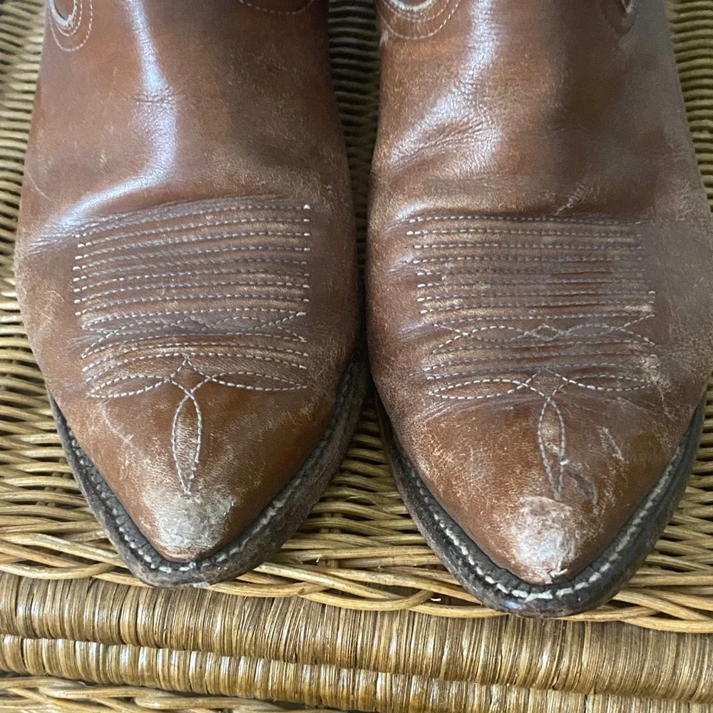 Tony Lama Western Boots in Rich Brown Leather - Picture 3 of 5